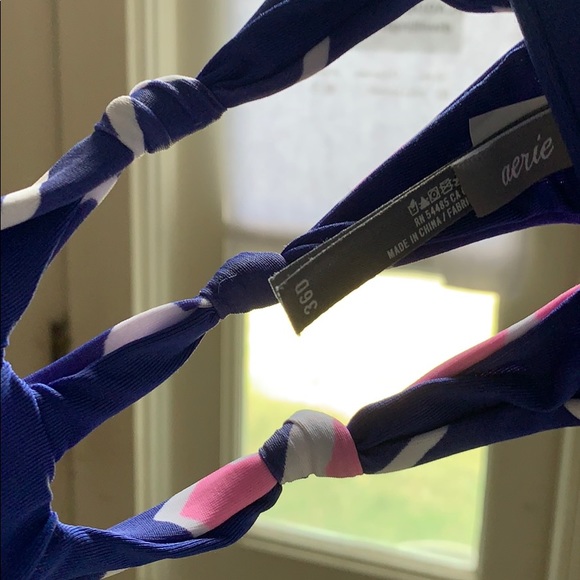 Purple Pattern AERIE Bikini Top - Picture 3 of 4